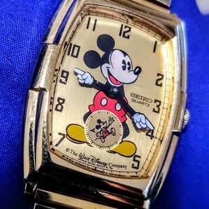 Seiko Gold Mickey Mouse Quartz Watch
